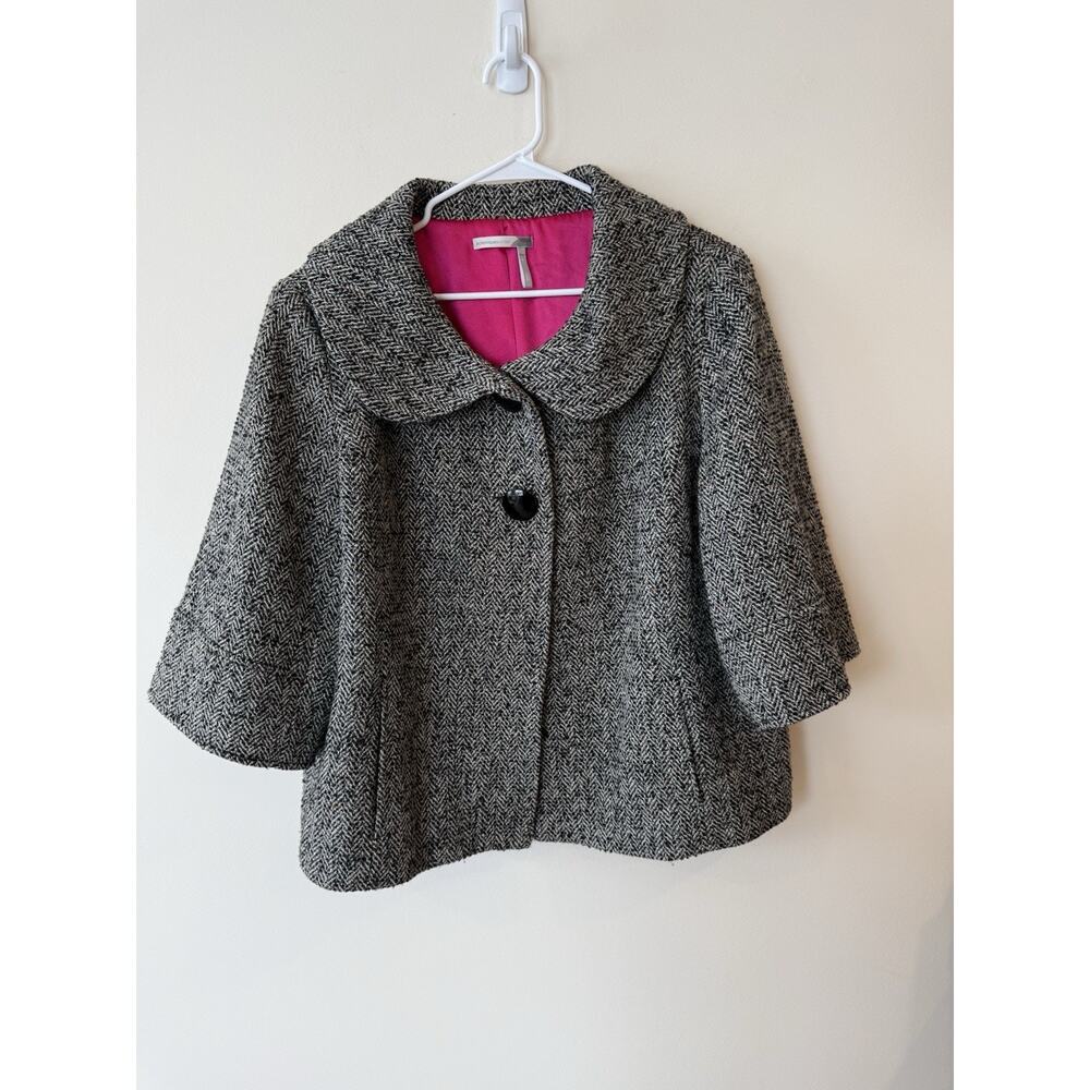 CLASSIQUES ENTIER ATELIER Tweed Swing Jacket Blazer Wool Blend 16 Button
